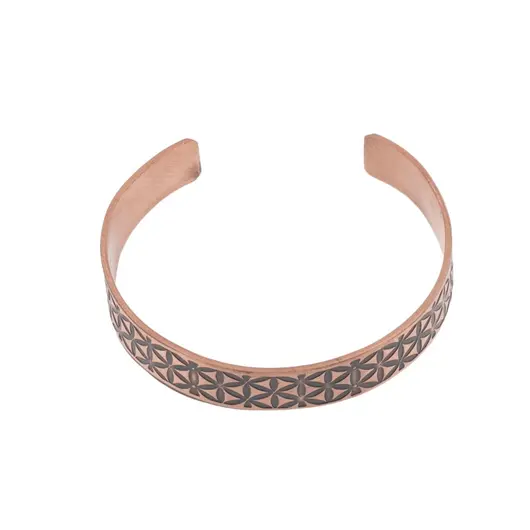 Bratara din cupru masiv model floarea vietii, 10mm, imagine 2