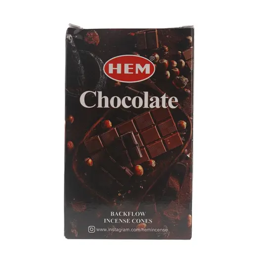 Conuri parfumate fumigatie HEM Chocolate backflow, 10 buc
