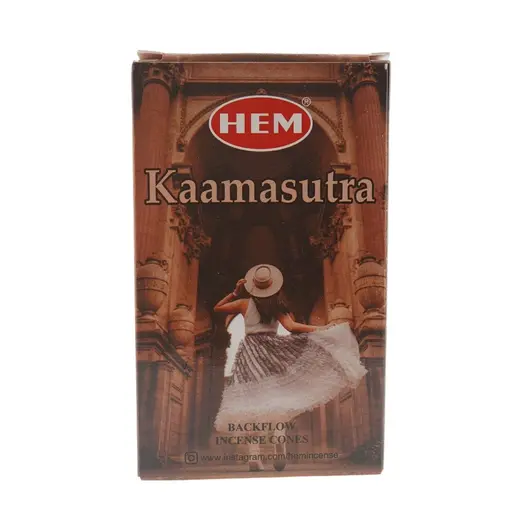 Conuri parfumate fumigatie HEM Kaamasutra backflow, 10 buc