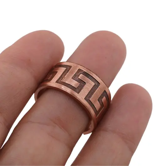 Inel reglabil din cupru masiv model apa curgatoare, 10mm, imagine 4