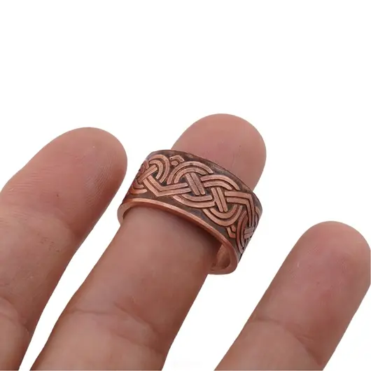 Inel reglabil din cupru masiv model nod dublu, 10mm, imagine 4
