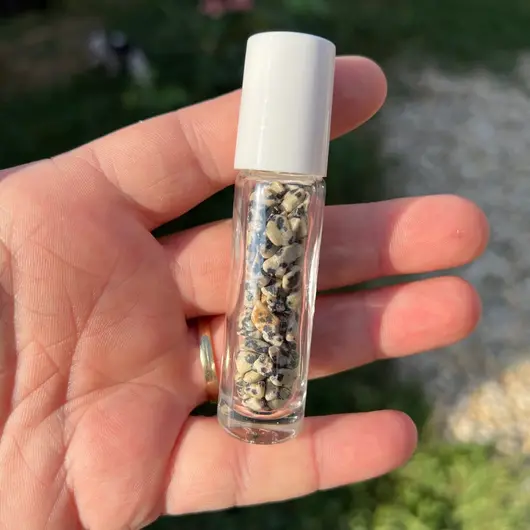 Sticluta roll-on cu cristale naturale Jasp dalmatian, 10ml, imagine 2
