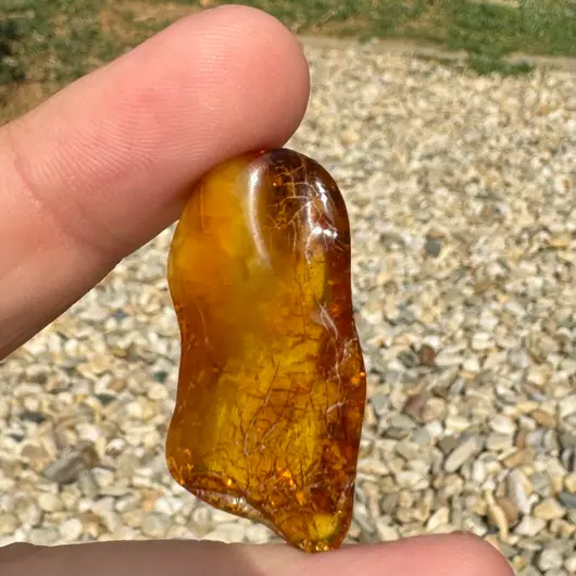 Chihlimbar rulat, cristal natural unicat, A36, imagine 2