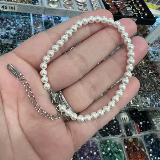 Bratara Perle de Mallorca, sfere 4mm, imagine 2