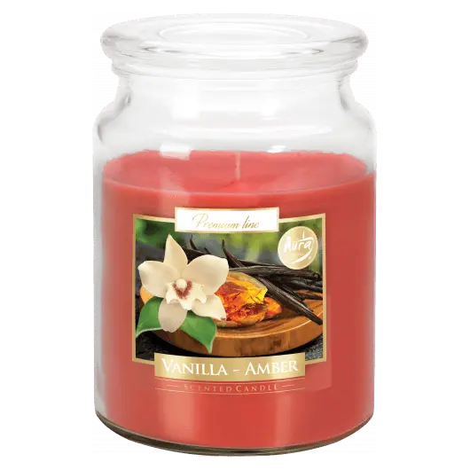 Lumanare parfumata Bispol borcan Premium line - Vanilla - Amber