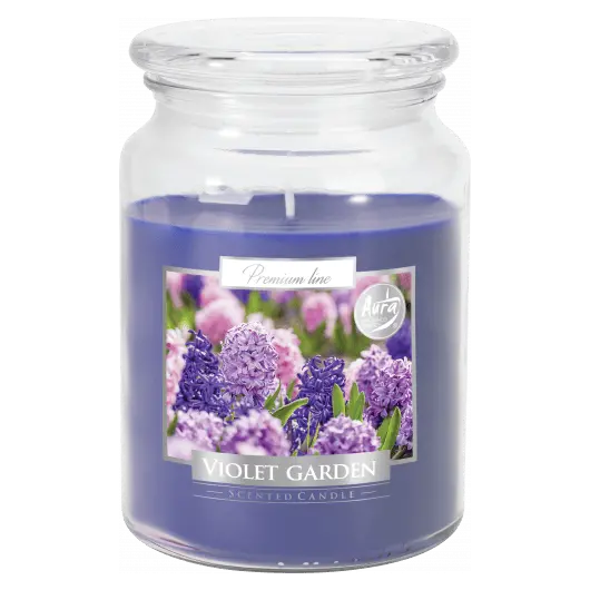 Lumanare parfumata Bispol borcan Premium line - Violet Garden