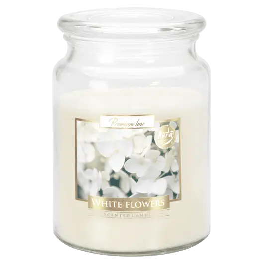 Lumanare parfumata Bispol borcan Premium line - White Flower