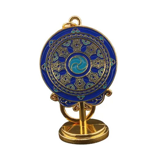 Amuleta Feng Shui oglinda cu cei trei gardieni ceresti si roata de protectie a chakrelor, 2024, imagine 3