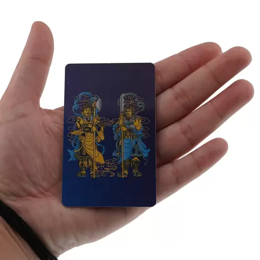Card Feng Shui din plastic Gardienii usilor cu toiagul Ksitigarbha 2024, imagine 3
