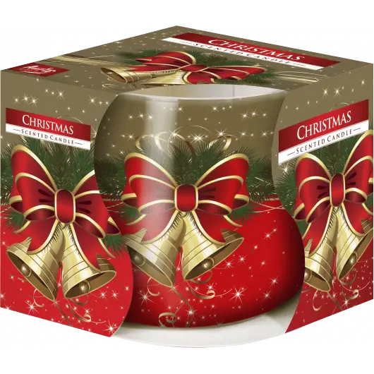 Lumanare parfumata Bispol cu pahar imprimat tip bol - Christmas