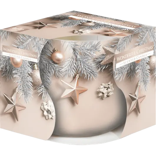 Lumanare parfumata Bispol cu pahar imprimat tip bol - Wonderful Christmas