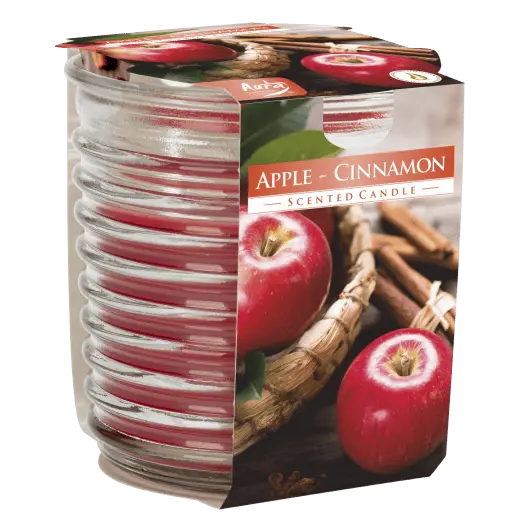 Lumanare parfumata Bispol in pahar spirala - Apple Cinnamon