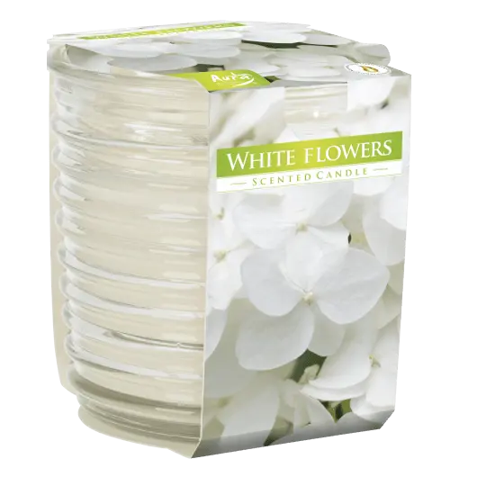 Lumanare parfumata Bispol in pahar spirala - White Flower