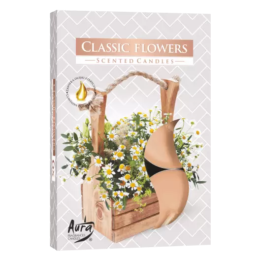 Set 6 pastile lumanari parfumate Bispol - Classic Flowers