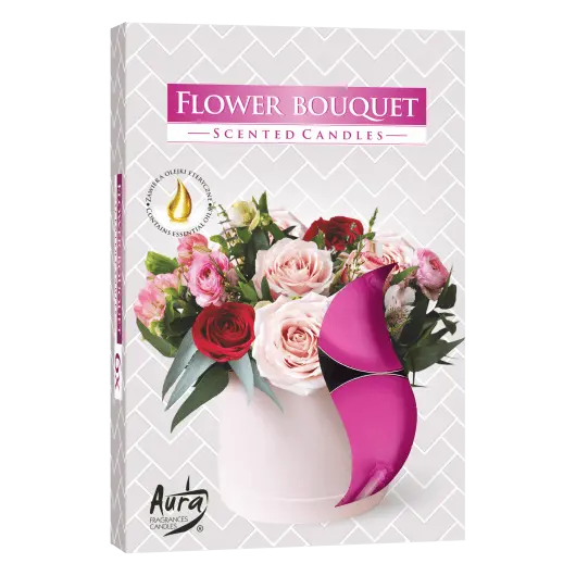 Set 6 pastile lumanari parfumate Bispol - Flower Bouquet