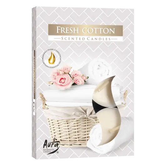Set 6 pastile lumanari parfumate Bispol - Fresh Cotton