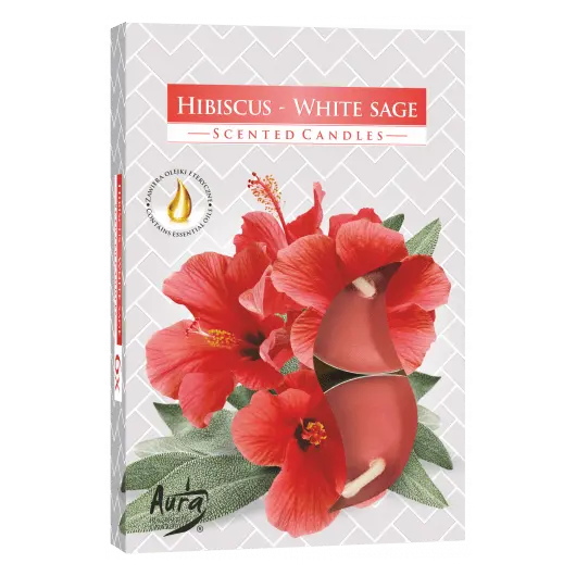 Set 6 pastile lumanari parfumate Bispol - Hibiscus White Sage
