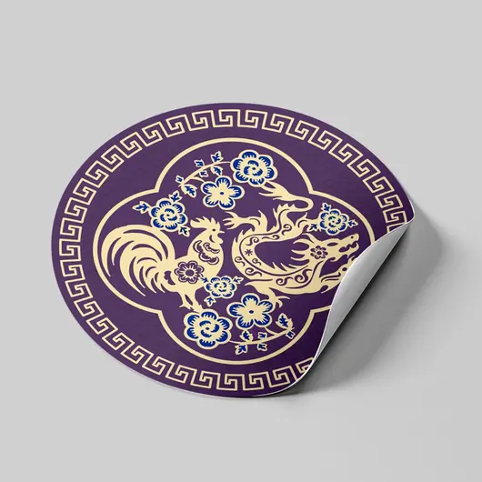 Abtibild sticker Feng Shui cu prietenii secreti – Dragon si Cocos 2024 – mare, imagine 2