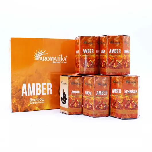 Conuri parfumate fumigatie Aromatika Tamaie Masala Backflow - Chihlimbar, 10 bucati, imagine 2