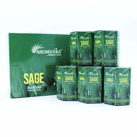 Conuri parfumate fumigatie Aromatika Tamaie Masala Backflow - Salvie, 10 bucati, imagine 2