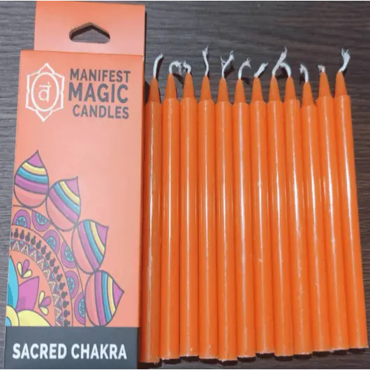 Lumanari Magice Ezoterice - Portocaliu - Chakra Sacra, 12buc, imagine 2