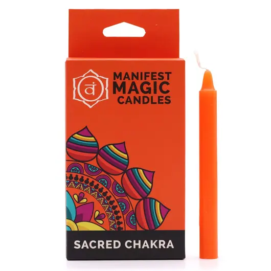 Lumanari Magice Ezoterice - Portocaliu - Chakra Sacra, 12buc