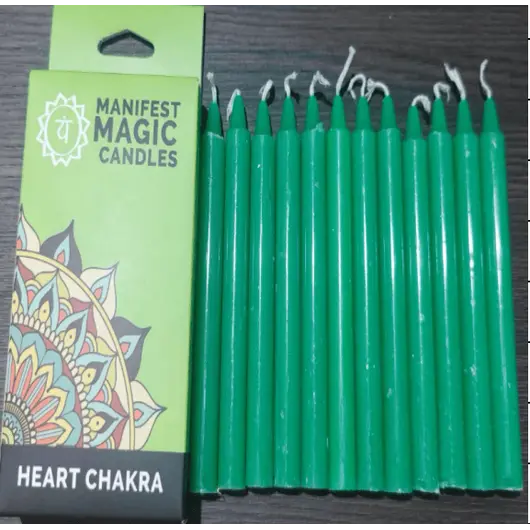 Lumanari Magice Ezoterice - Verde - Chakra Inimii, 12buc, imagine 2