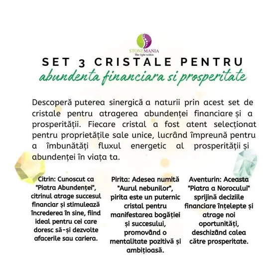 Set 3 cristale pentru abundenta financiara si prosperitate, imagine 2