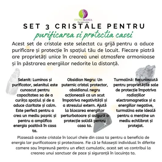 Set 3 cristale pentru purificarea si protectia casei, imagine 3