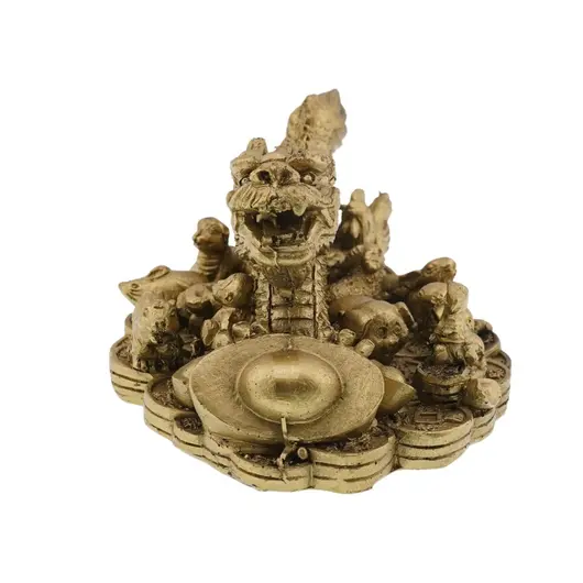 Statueta Feng Shui Dragon cu animalele zodiacului chinezesc din rasina 12cm, imagine 2