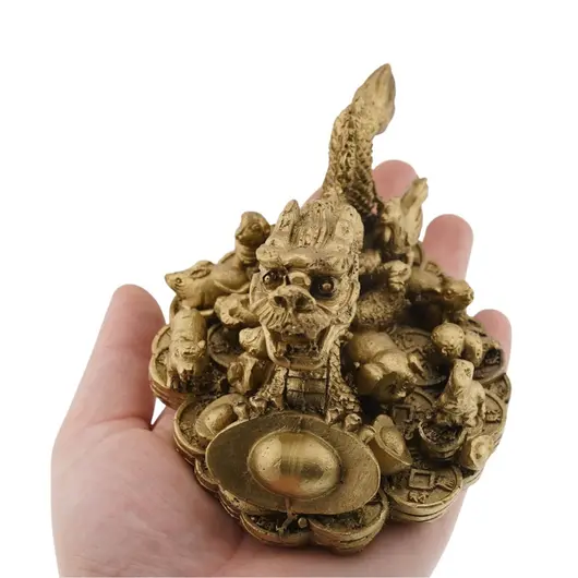Statueta Feng Shui Dragon cu animalele zodiacului chinezesc din rasina 12cm, imagine 4