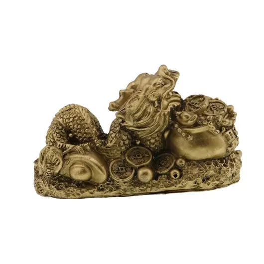 Statueta Feng Shui Dragon cu bolul prosperitatii din rasina 9cm, imagine 3