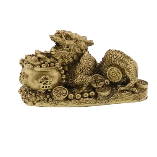 Statueta Feng Shui Dragon cu bolul prosperitatii din rasina 9cm