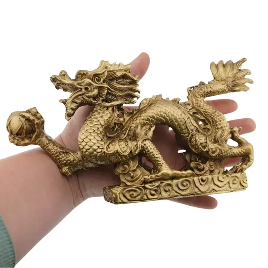 Statueta Feng Shui Dragon cu perla din rasina 22cm, imagine 4