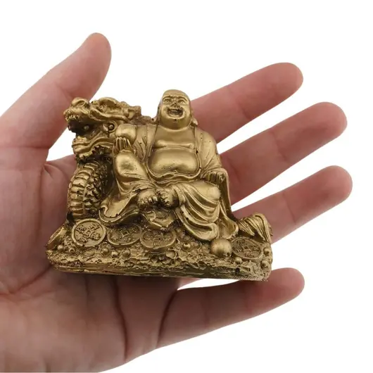 Statueta Feng Shui Dragon si Buddha din rasina 8cm, imagine 3