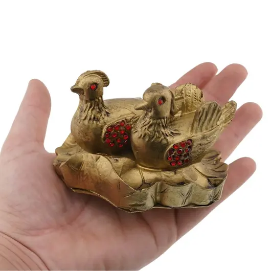 Statueta Feng Shui Pereche rate mandarine din rasina 9cm, imagine 3