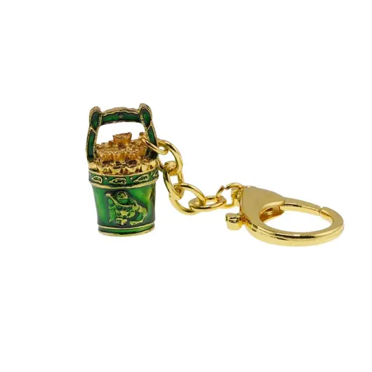 Amuleta Feng Shui din metal Galeata de aur pentru noroc, verde 2024, imagine 2