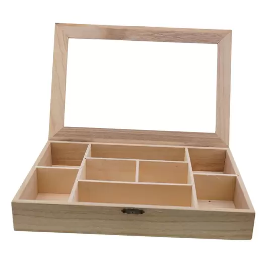 Cutie din lemn pentru depozitare cu compartimente, 30cm x 20cm, imagine 2