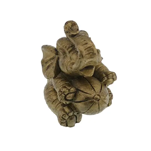 Set 6 statuete Feng Shui Elefanti din rasina aurie, 4-5cm, imagine 5