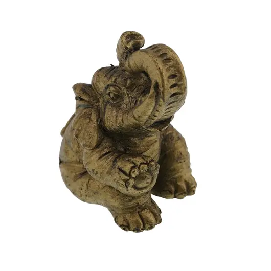 Set 6 statuete Feng Shui Elefanti din rasina aurie, 4-5cm, imagine 6