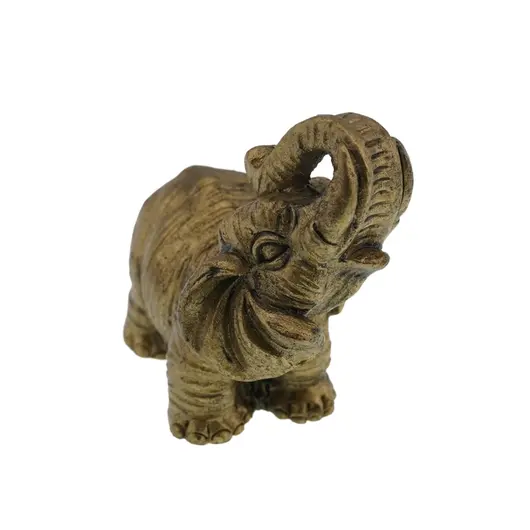 Set 6 statuete Feng Shui Elefanti din rasina aurie, 4-5cm, imagine 7