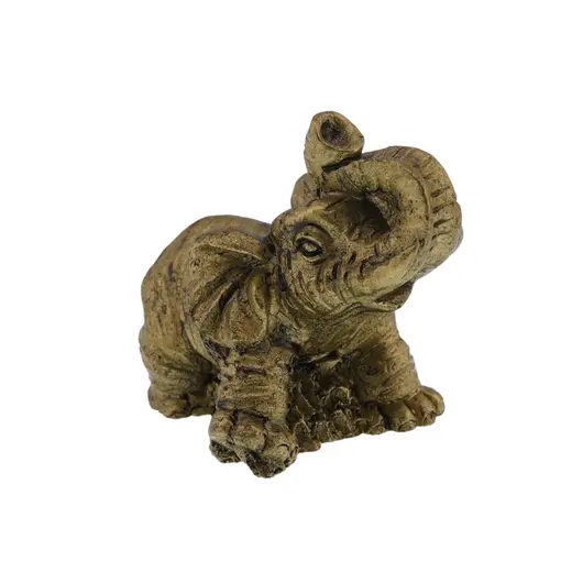 Set 6 statuete Feng Shui Elefanti din rasina aurie, 4-5cm, imagine 8