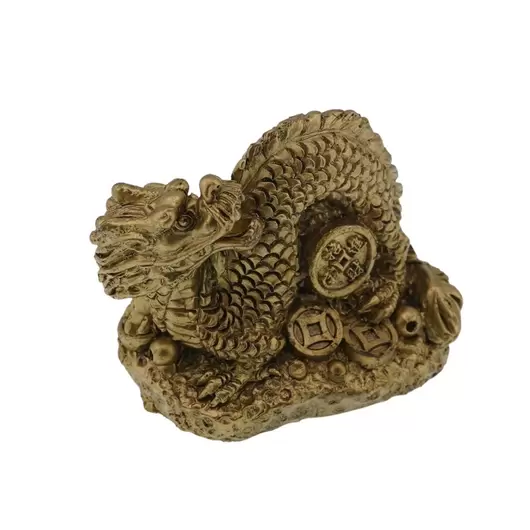 Statueta Feng Shui Dragon cu moneda chinezeasca din rasina - 4cm, imagine 3
