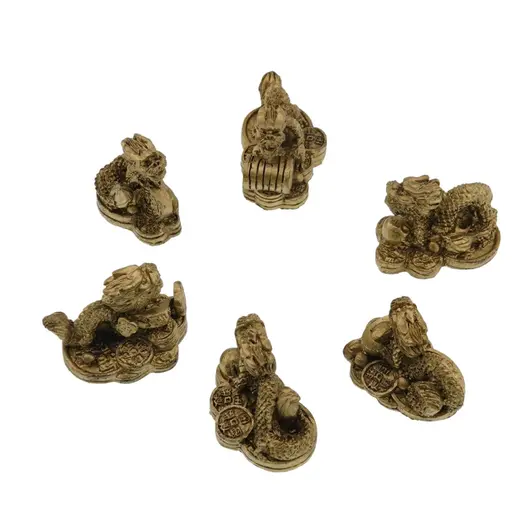 Set 6 Statuete Feng Shui Dragoni din rasina - 3-5cm