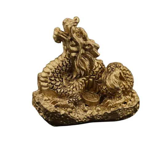 Statueta Feng Shui Dragon cu monede din rasina - 5cm