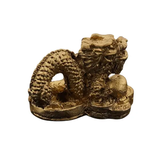 Statueta Feng Shui Dragon pe monede din rasina - 4cm, imagine 2