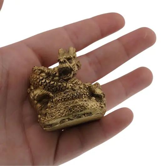 Statueta Feng Shui Dragon pe turn din monede din rasina - 4cm, imagine 4