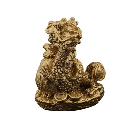 Statueta Feng Shui Dragon sacul prosperitatii din rasina - 5cm, imagine 2