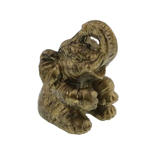 Statueta Feng Shui Elefant din rasina aurie, mic model 2 - 4cm, imagine 3