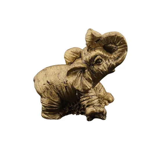 Statueta Feng Shui Elefant din rasina aurie, mic model 6 - 5cm, imagine 2